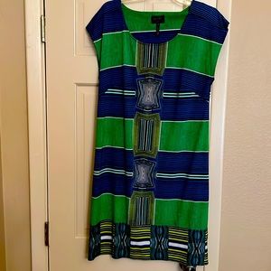 Laundry by Shelli Segal Blue& Green Sheath